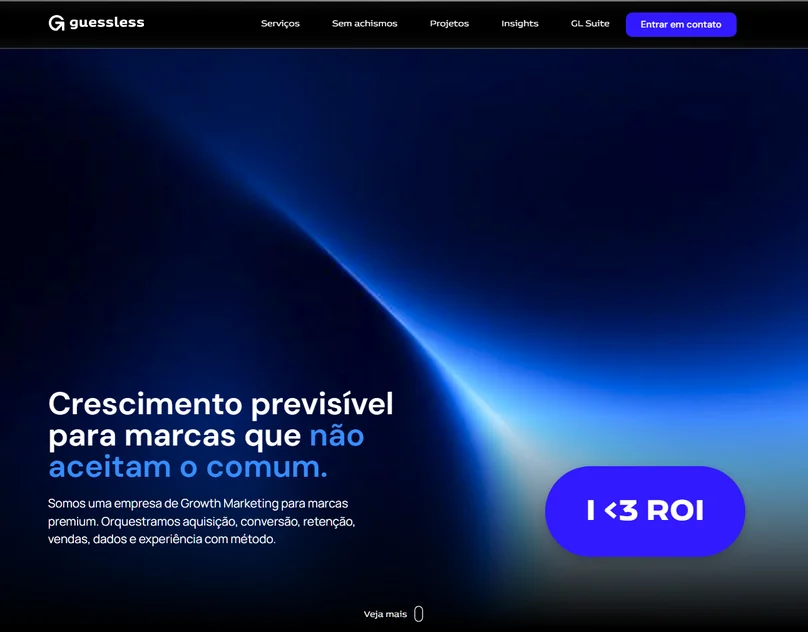 Site da GuessLess: crescimento previsível para marcas que não aceitam o comum